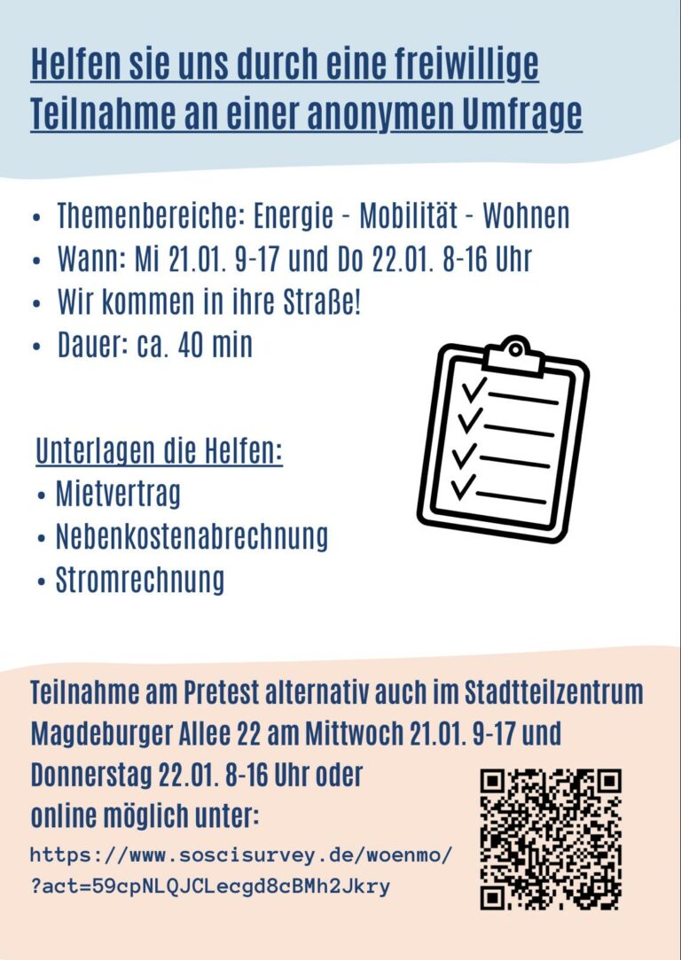 Handzettel für Magdeburger Allee